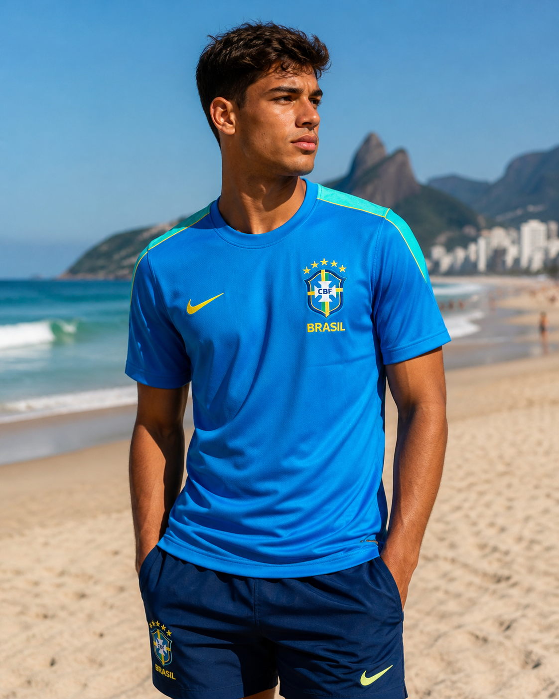 Brasilien Blaues Trainingsshirt 2026