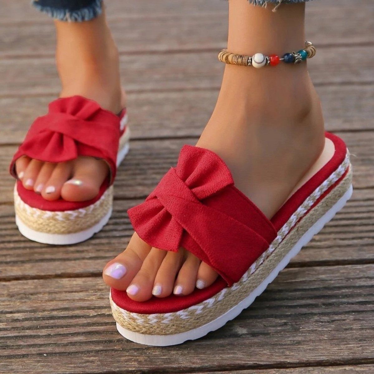 Bow Platform Comfort Sandals