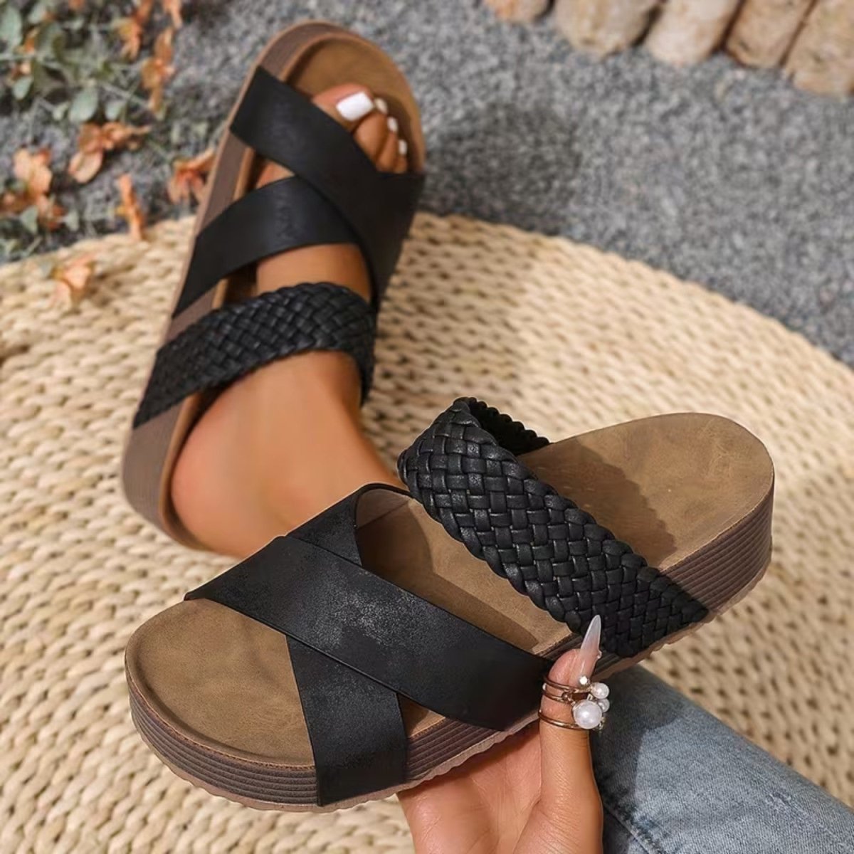 Braided Strap Comfort Sandals