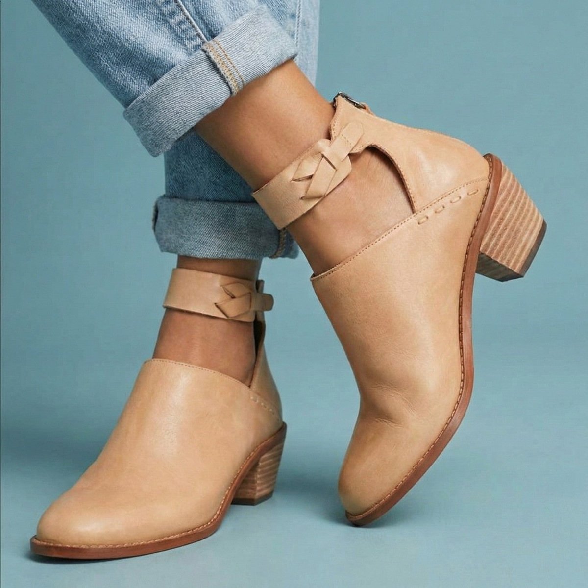 Chic Block Heel Ankle Boots