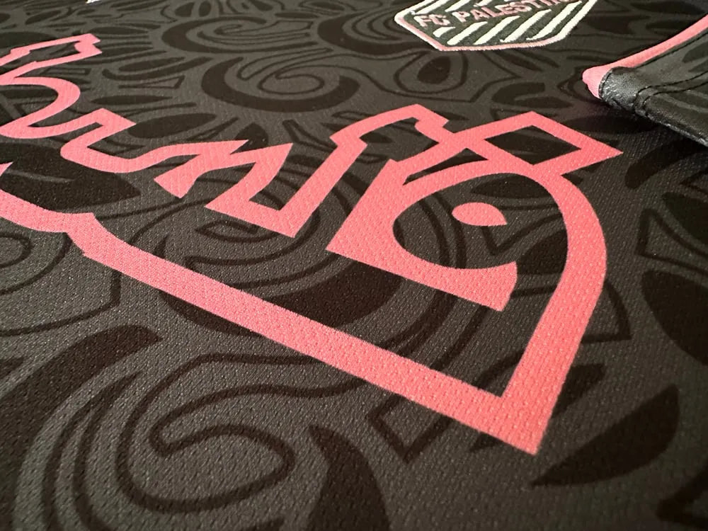 FC Palestina x Farrah Azam Kollaborationsshirt Schwarzes Kit