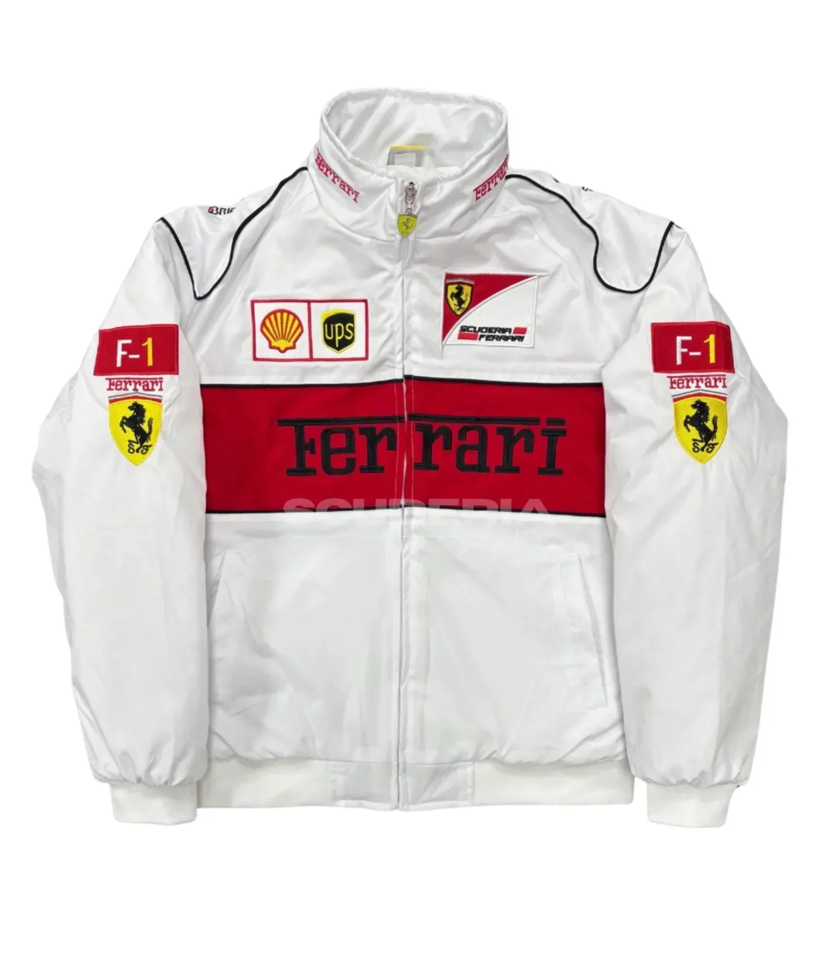Ferrari F1 Vintage Weiße Rennjacke