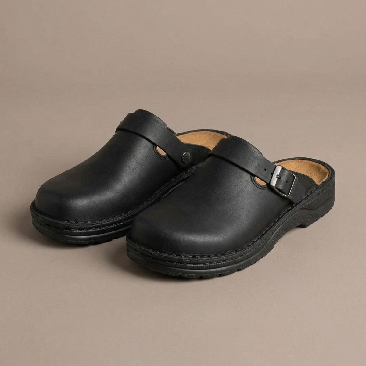 Leather Comfort Slip On Sandals