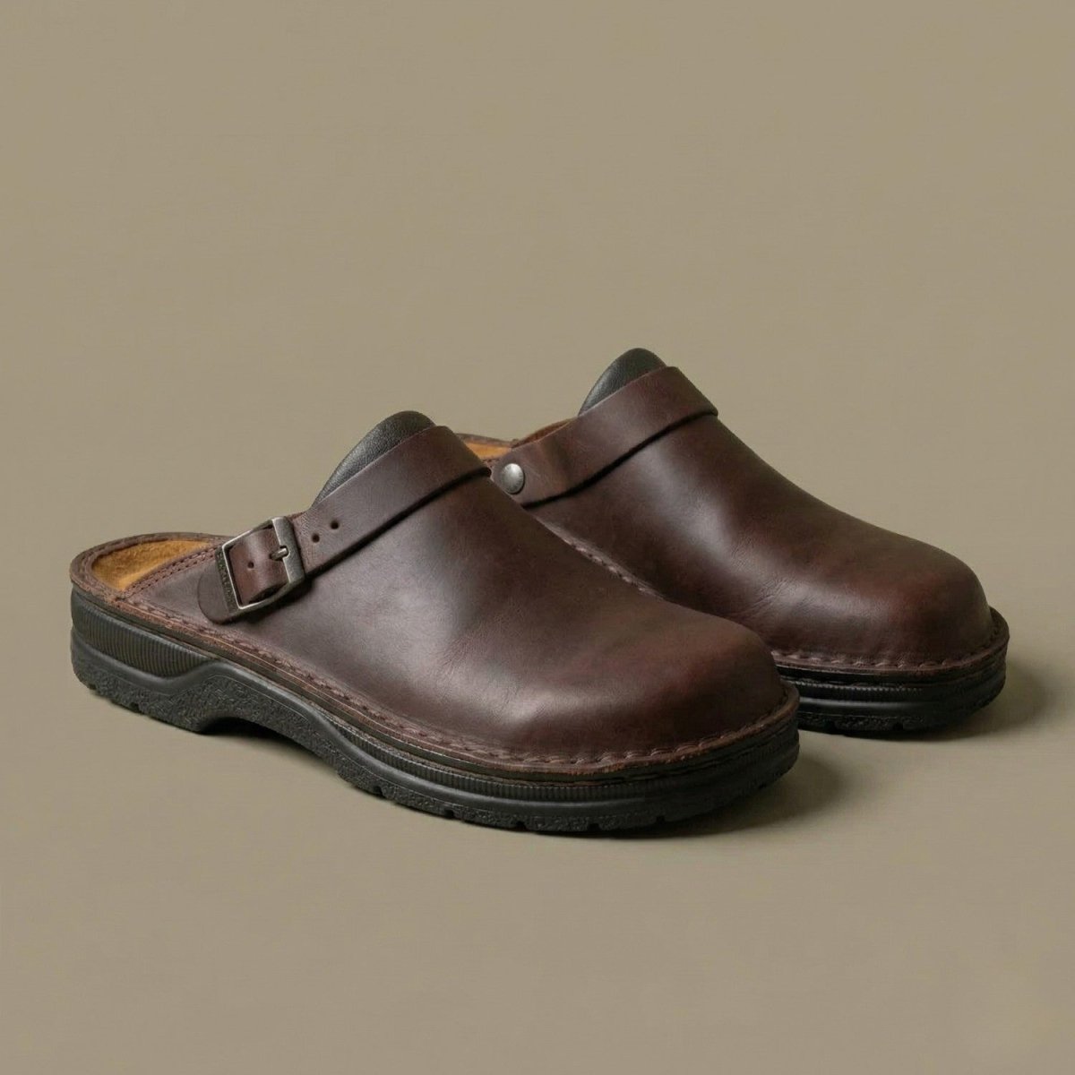 Leather Comfort Slip On Sandals