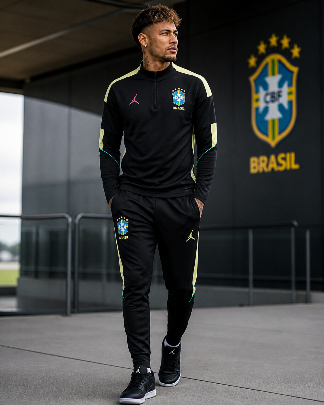 Brasilien Jordan Schwarzer Trainingsanzug 2026