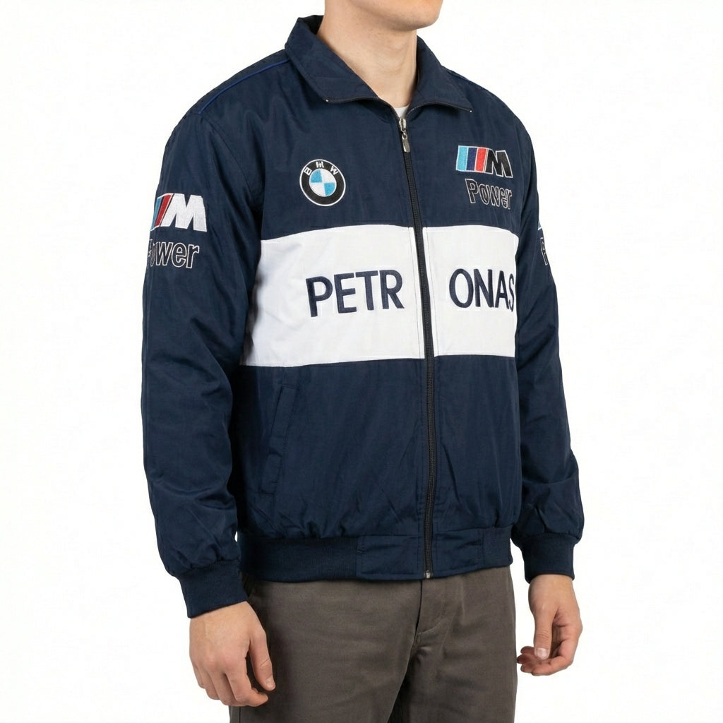 BMW Sauber F1 Team Reißverschlussjacke Marineblau | M Power Petronas Racing Logos